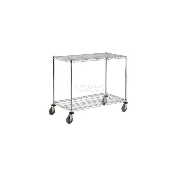 Global Equipment Nexel Chrome ESD Adjustable Shelf Truck, 2 Shelf, 30"L x 21"W x 40"H, Polyurethane Casters C21303ESD2 - main